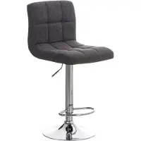 Décoshop26 Tabouret de bar avec repose-pieds design moderne en tissu gris clair 10_0000052