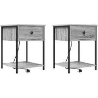 vidaXL Cabinet de chevet avec tiroir 2 pcs Sonoma gris 42 x 41 x 56 cm
