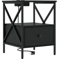 vidaXL Cabinet de chevet avec tiroir Chêne noir 41.5 x 40.5 x 55 cm
