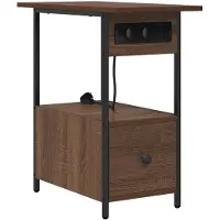 vidaXL Cabinet de chevet avec tiroir Chêne marron 60 x 30 x 61 cm