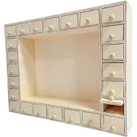 MegaCrea Calendrier de l'avent en bois 35,5 x 27 x 7 cm