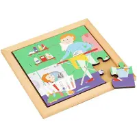 Educo Puzzle En Bois - Pour Tout-Petit - La Lessive - Jeu Montessori