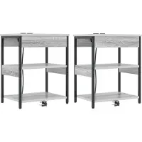 vidaXL Cabinet de chevet 2 pcs Sonoma gris Bois d'ingénierie
