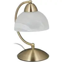 Helloshop26 Lampe de table vintage verre opale laiton 40 watts 13_0001463