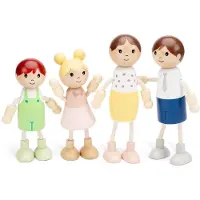 New Classic Toys Poupées miniatures en bois - - 4 figurines - 12 cm - Beige - Pour enfants à partir de 3 ans
