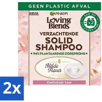 Garnier - Loving Blends Mild Oat - Shampooing solide - Cheveux cassants - 60 g - Advantage pack - 2 pièces
