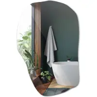 Tulup (52x80 cm) Miroir Long Sans Cadre Mural Forme Organique Décoratif Moderne Entrée Maison