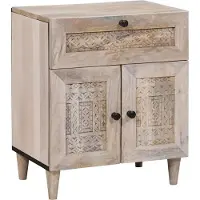 vidaXL Table de chevet Beige 50 x 33 x 60 cm bois de manguier massif