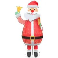 vidaXL Père Noël de Noël avec 200 LED Blanc chaud 100 x 180 cm tissu