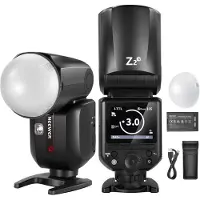 Neewer Z2-N Flash Speedlite TTL Tête Ronde 2,4G Compatible avec Nikon, HSS 76W 1/8000s avec Diffuseur, 2 Lampes Pilotes, Nouvelle Interface Utilisateur, Sélecteur TCM TTL/M, 600 Flashs