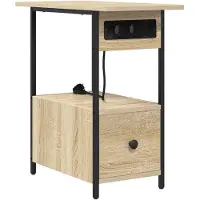 vidaXL Cabinet de chevet avec tiroir Chêne sonoma 60 x 30 x 61 cm