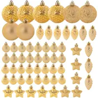 Kadax Lot de boules de Noël 60 pcs. Mélange d'or