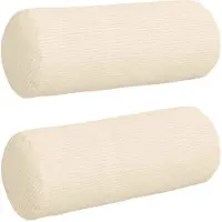 vidaXL Coussins de traversin 2 pièces Crème Ø 15 x 40 cm Velours côtelé