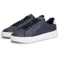 Tommy Hilfiger Baskets basses 'Logo Court With' marine / blanc