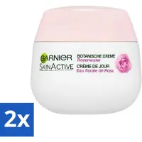 Garnier - SkinActive - Crème de Jour Botanique - Eau de Rose - Peaux Sèches & Sensibles - 50 ml - Pack avantage - 2 pièces