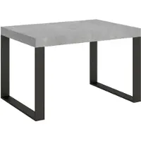 Itamoby Table Extensible 120/224X90 Cm Tecno Premium Béton Avec Pieds Anthracite