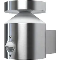 Osram ENDURA Style Cylinder Applique murale extérieure avec capteur 150mm, 3000K, 660lm, 6W, design moderne en acier inoxydable, IP44 pour entrées et façades