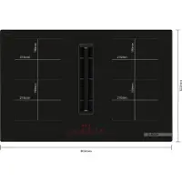 Bosch Serie 6 PVQ811H26E plaque Noir Intégré 80 cm Plaque avec zone à induction 4 zone(s) Hotte intégrée