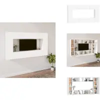 vidaXL Ensemble de 8 meubles TV Blanc Matériau dérivé du bois - Meubles TV