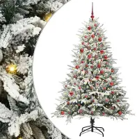 vidaXL Sapin de Noël artificiel pré-éclairé avec set de boules Vert