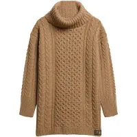 Superdry Cable Long Sleeve Midi Dress Marron XS Femme