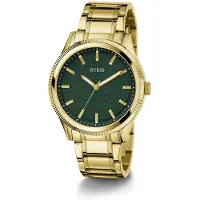 GUESS Montre à affichage analogique 'Dex' or / vert foncé