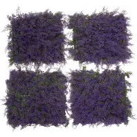 Mendler Panneau mural HWC-O95, mur végétal Décoration murale Plante artificielle, intérieur/extérieur, 4x chacun 50x50cm = 1m² ~ Feuilles violet/vert