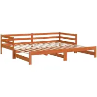 vidaXL Lit de jour Extensible Marron Cire 80x200 cm Pin massif
