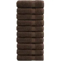 vidaXL Essuie-mains de qualité supérieure SOLUND 10pcs marron 600 g/m²