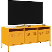 vidaXL Armoire TV jaune moutarde 101,5x39x43,5 cm Acier laminé à froid