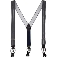 Hackett London Bretelles de pantalon gris foncé / blanc