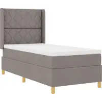 vidaXL Lit boxspring avec matelas Taupe 140 x 190 cm Tissu