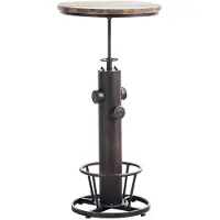 Décoshop26 Table haute table de bar style industriel hauteur réglable repose-pieds bronze TAB10021