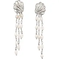 Haze&Glory Boucles d'oreilles 'Muschel' argent / blanc perle