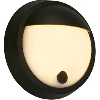 Briloner Puni LED Applique murale extérieure, batterie, variateur tactile 3 niveaux, minuterie, noir, dimensions: Ø17 x 7 cm