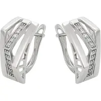 Faina Boucles d'oreilles argent / transparent