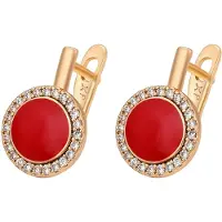 Faina Boucles d'oreilles or / rouge / transparent