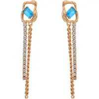 NAEMI Boucles d'oreilles bleu néon / or