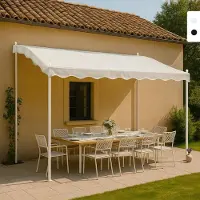 ProduceShop Pavillon 3x2 mètres Jardin Acier Café Hôtel Pergola Protection UV - Blanc
