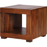FineBuy Table basse Sheesham Bois massif 50x45x50cm Table basse Salon