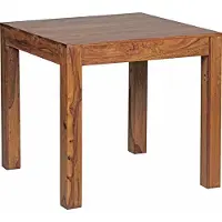 FineBuy Table de salle à manger carrée 80 cm en bois massif de sheesham – Table de salle à manger design carrée en bois naturel, table de cuisine en bois véritable, table de bistrot