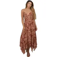 Salty Crew Mainland Sleeveless Midi Dress Marron M Femme