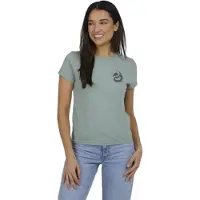 Salty Crew Fishin Yang Modern Short Sleeve T-shirt Vert S Femme