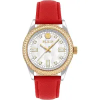 Philipp Plein Montre à affichage analogique 'Queen' or / rouge clair / argent
