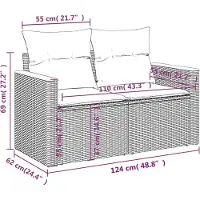 vidaXL Ensemble de salon de jardin 10 pièces avec coussins Beige Poly Rattan