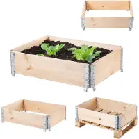 Kadax Rallonge pour palette en bois 60 x 80 cm, bac à palettes pour jardin d'herbes aromatiques