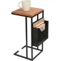 Relaxdays Beistelltisch mit Zeitungsablage C-Form (37 x 30 x 63 cm)