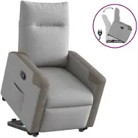 vidaXL Fauteuil relax avec releveur Gris nuage Tissu