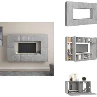 vidaXL Ensemble de 8 meubles TV en bois gris béton - Meubles TV