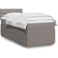 vidaXL Lit Boxspring avec matelas Taupe 80x200 cm Tissu